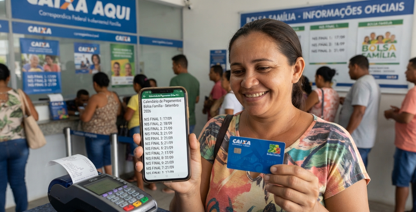 Bolsa Família setembro 2026 - saque no Caixa